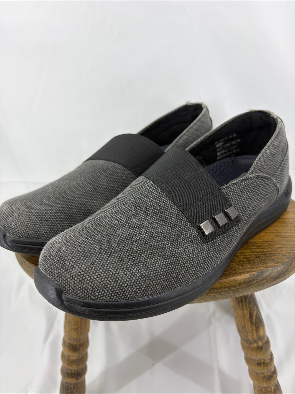 Drew Posy Slip-on Black Denim Orthopedic Canvas Shoes, Womens 9